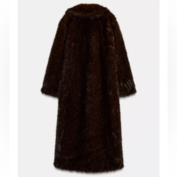 🐻🍂🤎 Zara Luxurious Brown Faux Fur Coat - Picture 2 of 6